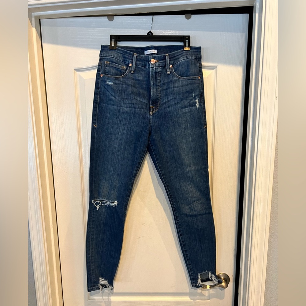 Distressed ankle Good American good waist jeans